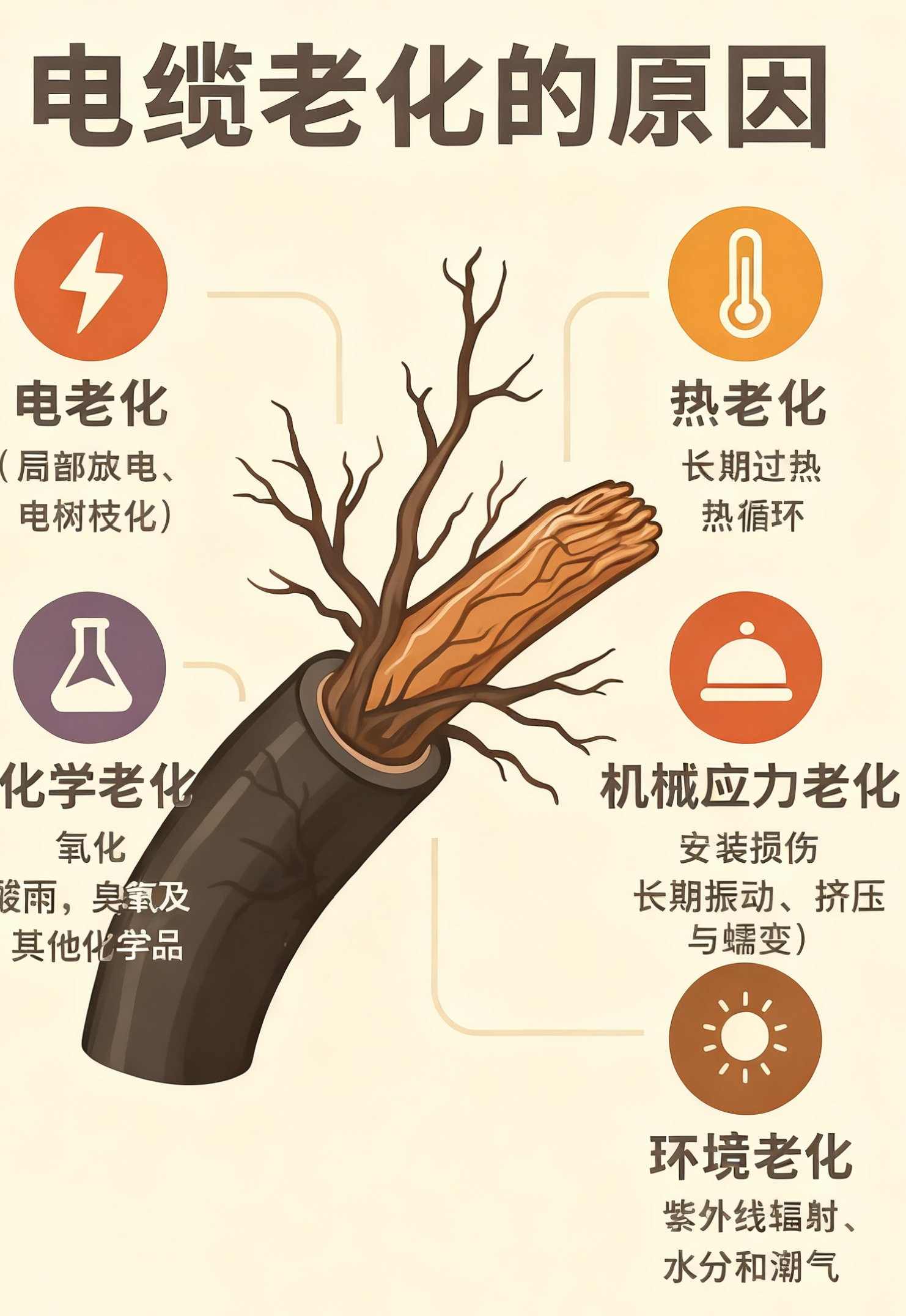 电缆绝缘层为什么会老化?五个最常见的原因