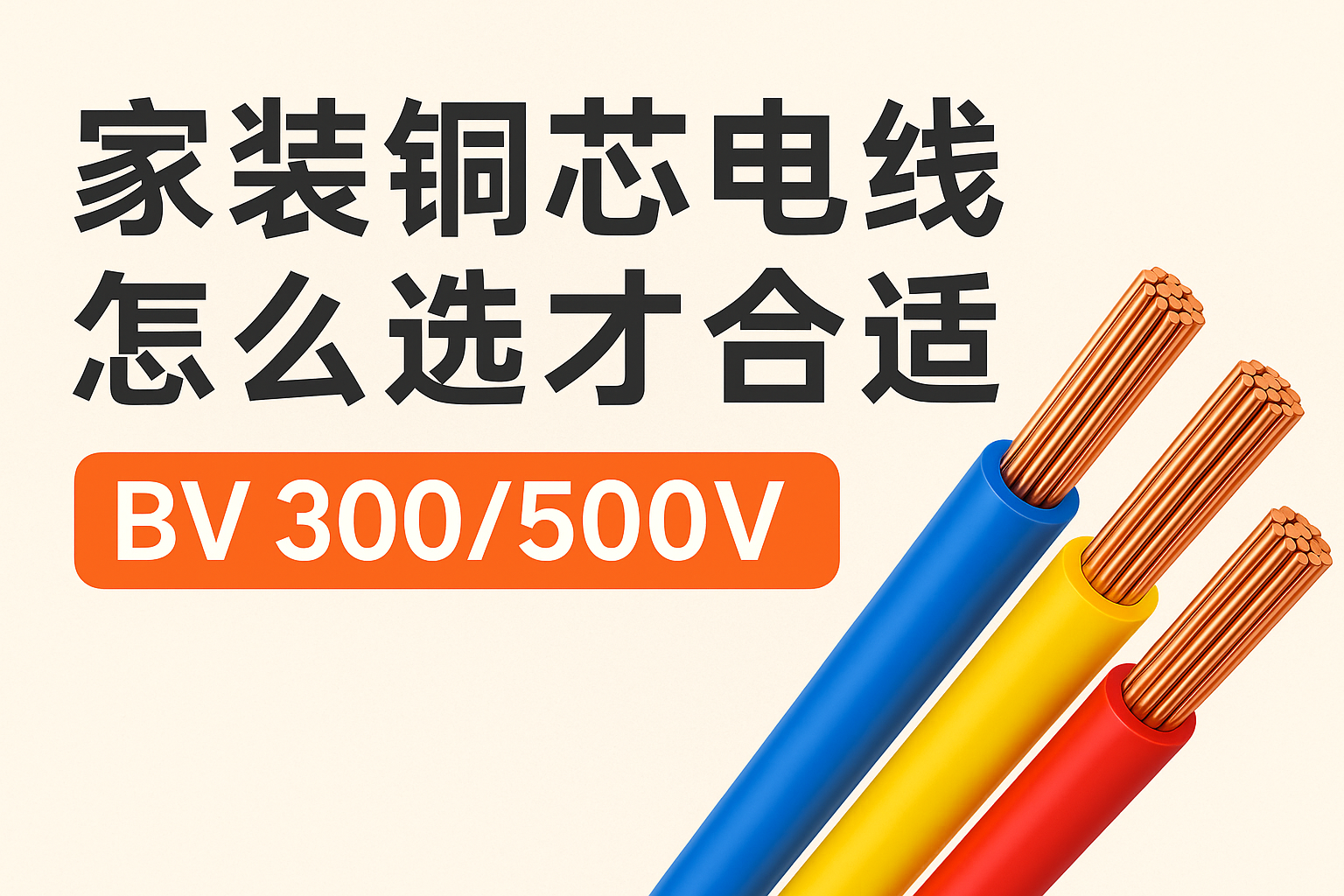家装铜芯电线怎么选才合适 BV 300/500V ？